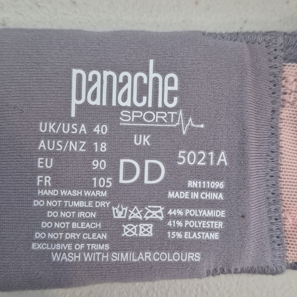 PANACHE Sport 5021 Underwire High Impact Sports Bra - Size 40DD - Picture 16 of 16